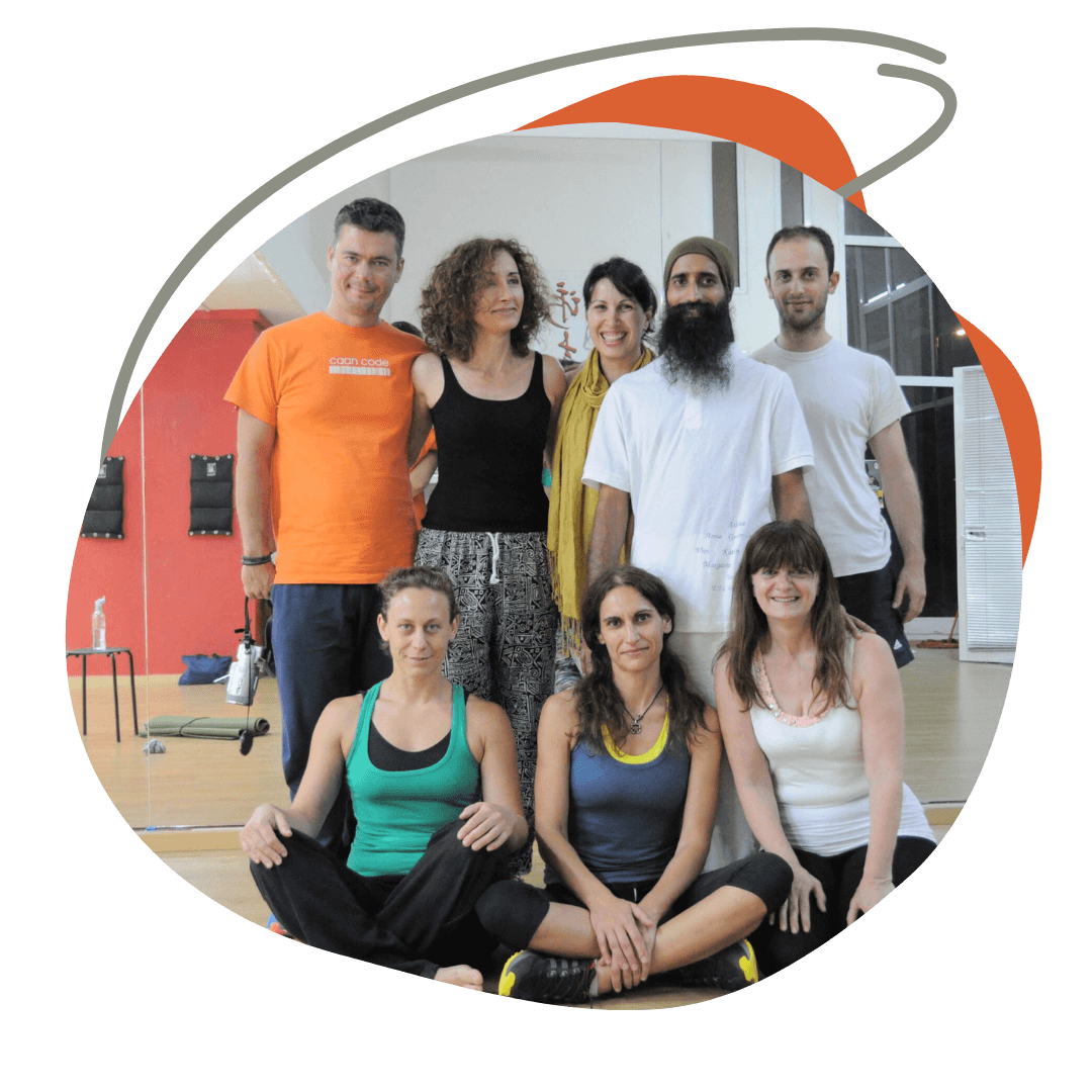 Yoga Teacher With Students